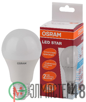 Лампа светодиодная LED STAR CLASSIC A 60 7W/840 7Вт грушевидная 4000К нейтр. бел. E27 650лм 220-240В матов. пласт. OSRAM 4058075096417