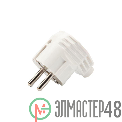 Вилка Евро угловая 16А с заземл. бел. Rexant 11-8954