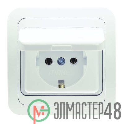 Розетка 1-м СП Mimoza 16А IP20 с защ. крышкой бел./бел. Makel 12029