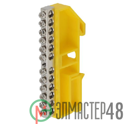 Шина PE "земля" на на DIN-изол. ШНИ-6х9-12 никелированная Д желт. NO-222-93-1 ЭРА Б0044142
