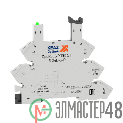 Розетка для реле OptiRel G RR93-01-12-24U-6-V КЭАЗ 281155