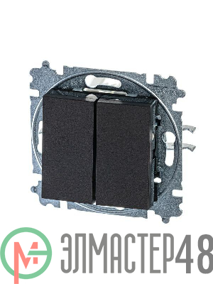 Выключатель 2-кл. СП Levit IP20 антрацит/дым. черн. ABB 2CHH590545A6063