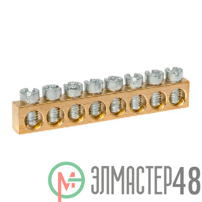 Шина PEN "ноль-земля" (6х9мм) 8 отв. для щитов Nova Unix Unix65 EKF nv-k8