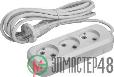 Удлинитель 3х5м без заземл. 10А IP20 90509 OPE-S-03-500-X-2х1 ОНЛАЙТ 90509