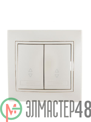Выключатель 2-кл. СП Мира проходн. жемчуж. бел. перламутр Lezard 701-3030-106