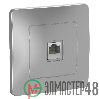 Розетка компьютерная 1-м СП BLANCA RJ45 кат.5e алюм. SchE BLNIS045003