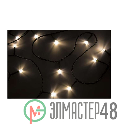 Гирлянда "ТВИНКЛ ЛАЙТ LED" (с контроллером 8 режимов) 10м 80LED 7Вт 220В IP20 тепл. бел. NEON-NIGHT 303-046