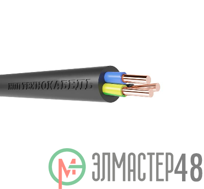Кабель ППГнг(А)-HF 3х2.5 ОК (N PE) 0.66кВ (уп.100м) Технокабель 00-00148471