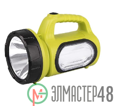 Фонарь-прожектор AccuF7-L3W/L10-gn 3Вт 160лм + боков. панель 10х0.25Вт 50лм IP20 аккумулятор 900мА.ч дальность луча прожектора 300м зел. ФАZА 5014855