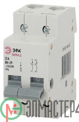 Выключатель нагрузки 2п 25А ВН-29 SIMPLE-mod-60 ЭРА Б0039250