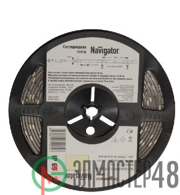 Лента светодиодная 71 427 NLS-5050WW60-14.4 IP65 12B R5 14.4Вт/м (уп.5м) Navigator 71427
