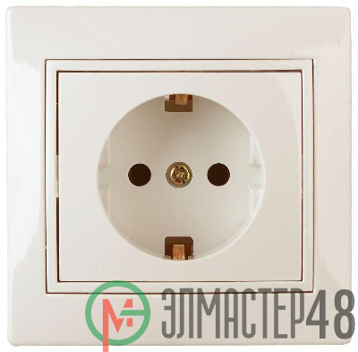Розетка СП Plano 2P+E Schuko 1-202-02 16А-250В IP20 сл. кость Intro Б0027610