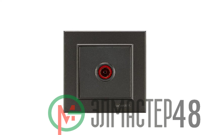 Розетка телевизионная проходная TV СП Karea 16А IP20 дым. металлик Makel 56050007