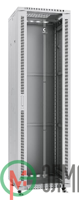 Шкаф монтажный телекоммуникационный напольный SH-05C-42U60/60 19дюйм для распред. и серверн. оборудования 42U 600х600х2055мм передн. стеклян. и задн. сплошн. метал. двери ручка с замком сер. (RAL 7035) Cabeus 7047c