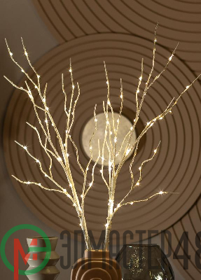 Ветвь березы без листьев иммитация 80см 100LED тепл. бел. IP44 6ч таймер провод бел. 50см КОСМОС KOC_INT-B126