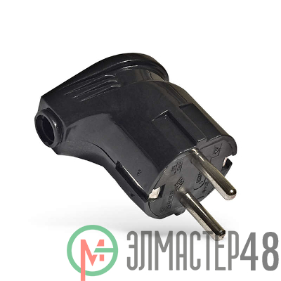 Вилка электрич. с заземл. угл. черн. 16А 250В (еврослот) UNIVersal А0105