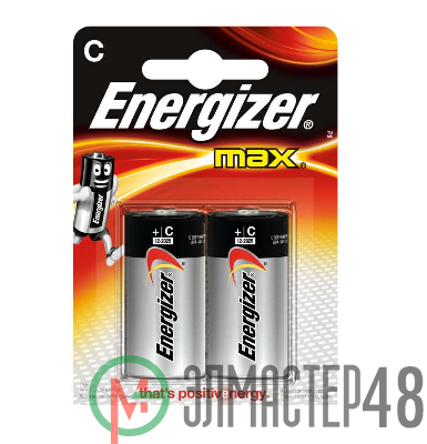 Элемент питания алкалиновый MAX LR14/343 BL2 (2/12/24) (блист.2шт) Energizer 28646