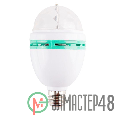 Лампа светодиодная "Диско" 3LED RGB 6Вт E27 220В 80х80х195мм NEON-NIGHT 601-253