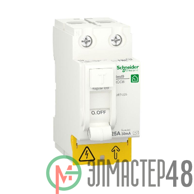 Выключатель дифференциального тока (УЗО) RESI9 25А 2P 30мА тип AC SchE R9R51225