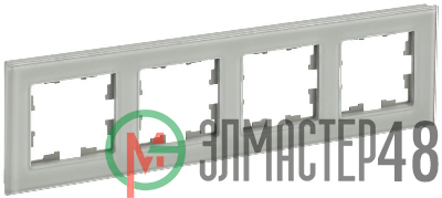 Рамка 4-м BRITE РУ-4-2-БрД стекло дым. IEK BR-M42-G-K30