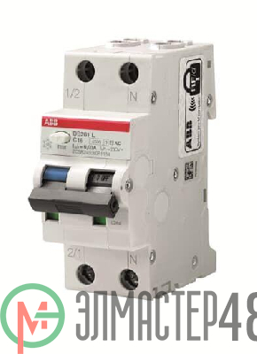 Выключатель автоматический дифференциального тока DS201 L C16 AC30 16А 30мА ABB 2CSR245080R1164