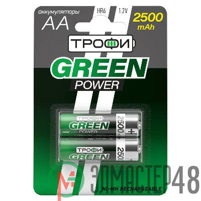 Аккумулятор HR6-2BL 2500мА.ч (блист.2шт) Трофи C0032101