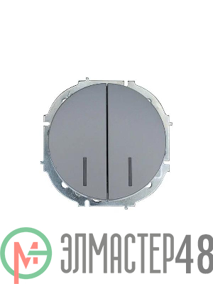 Выключатель 2-кл. СП OSEN 10А IP20 с подсветкой механизм сер. матов. LEZARD 743-7488-112