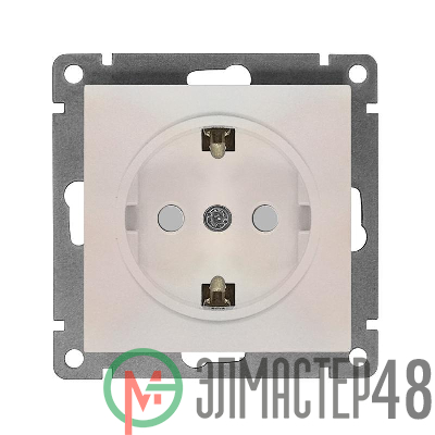 Розетка 1-м СП Афина 16А IP20 с заземл. защ. шторки механизм жемчуж. Universal A0049-OBr