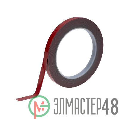 Скотч двустор. 9ммх5м красн. на серой основе REXANT 09-6009