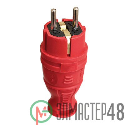 Вилка прямая с заземл. IP44 каучук красн. TOKOV TKE-C13-KV-Z