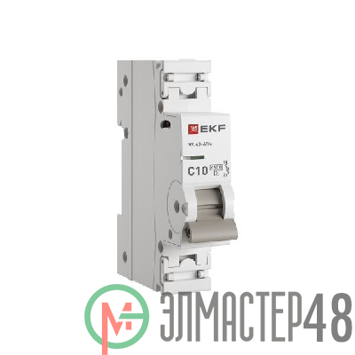 Выключатель автоматический модульный 1п 10А C 4.5кА ВА 47-63N PROxima EKF M634110C