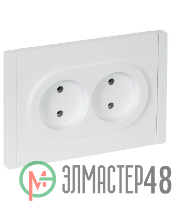 Розетка 2-м СП FORTE&PIANO FP226 10А без заземл. без защ. шторок безвинт. крепл. бел. IEK FP-R20-10-1-K01