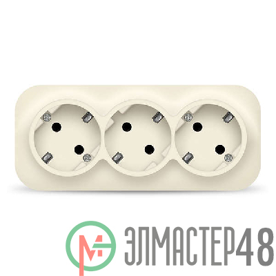 Розетка 3-м ОП 16А IP20 с заземл. сл. кость IONICH 1429