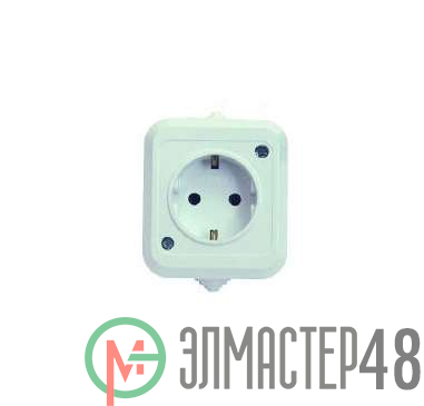 Розетка 1-м ОП 16А IP44 п/герм. с заземл. бел. Makel 18308