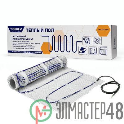 Комплект "Теплый пол" (мат) 150Вт/кв.м 2.5кв.м TOKOV ELECTRIC TKE-MAT150-375-2.5