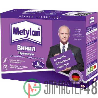 Клей обойный Метилан Винил Премиум без индикатора 200г (горизонтальный формат) Момент Б0023080