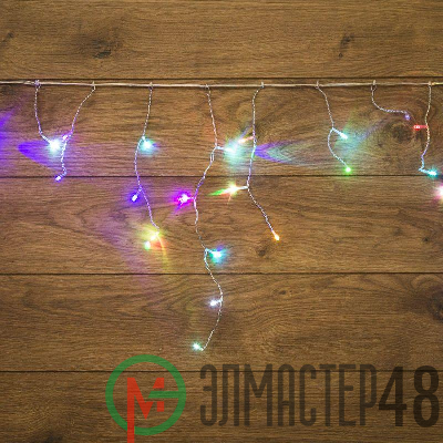 Гирлянда "Айсикл" (бахрома) 1.8х0.5м LED RGB 230В провод прозр. Neon-Night 255-009