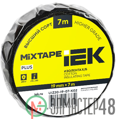 Изолента Х/Б 19мм 7м MIXTAPE 5 IEK UIZ20-19-07-K02