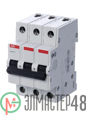 Выключатель автоматический модульный 3п C 63А 4.5кА Basic M BMS413C63 ABB 2CDS643041R0634