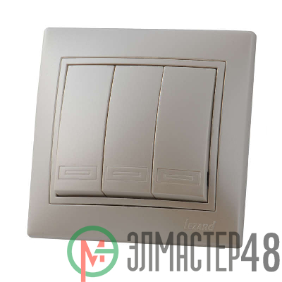 Выключатель 3-кл. СП Мира жемчуж. бел. перламутр Lezard 701-3030-109