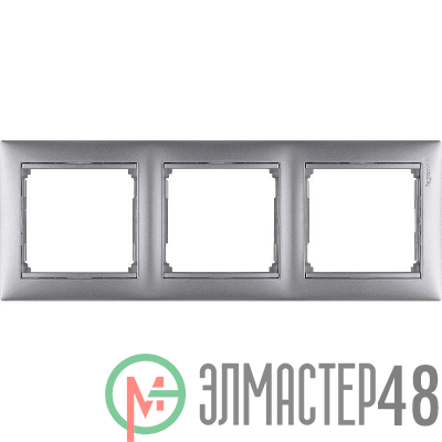 Рамка 3-м Valena горизонт. алюм. Leg 770153