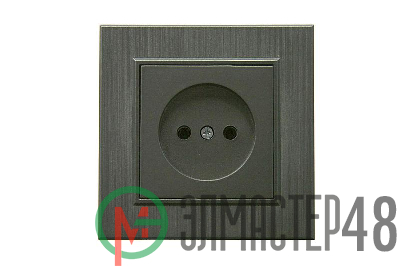 Розетка 1-м Karea LINE STAR без заземл. дым. металлик Makel 86050022
