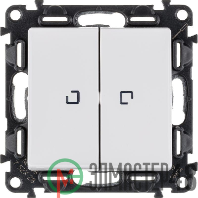Механизм выключателя 2-кл. СП Valena Life 10А IP20 250В 10АХ с подсветкой; с лицевой панелью белый Leg 752428