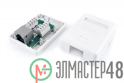 Розетка компьютерная 1-м ОП Dual IDC SB1-1-8P8C-C6-SH-WH RJ45 (8P8C) кат.6 экранир. Hyperline 430236