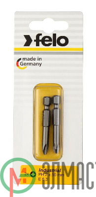 Бита крестовая PH 2х50 серия Industrial (уп.2шт) в блистере Felo 03202536