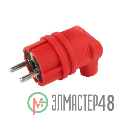 Вилка 90град. V9-RED-IP44 16А IP44 с заземл. каучук красн. Эра Б0044549