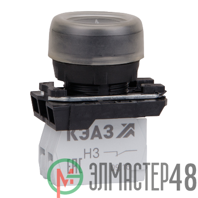 Кнопка КМЕ4602м черн. 0но+2нз цилиндр IP65 КЭАЗ 332056