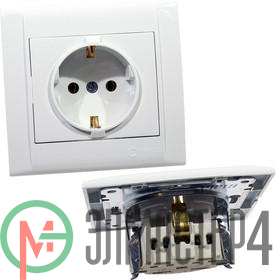 Розетка 1-м СП Defne 16А IP20 с заземл. бел. Makel 42001008