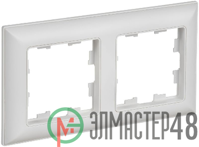 Рамка 2-м BRITE РУ-2-БрАБ арктич. бел./бел. IEK BR-M22-12-K91