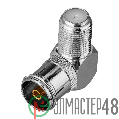 Переходник антенный гнездо F-гнездо TV угловой блист. Rexant 06-0026-A